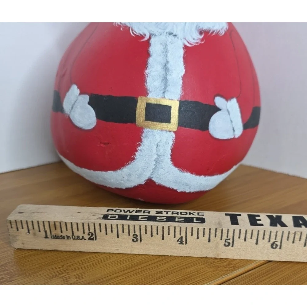 Hand Painted Gourd Santa Claus Christmas Holiday Folk Art 10”x 5”appx.‎